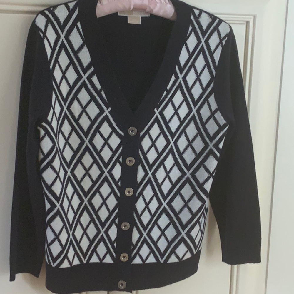 Navy and white Michael Kors cardigan. Size M